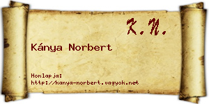 Kánya Norbert névjegykártya