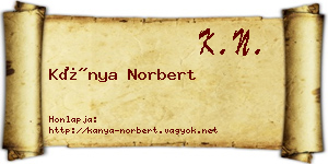 Kánya Norbert névjegykártya